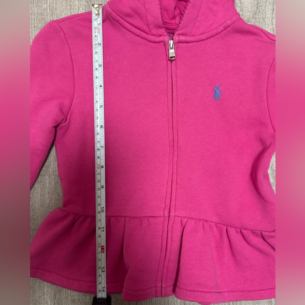 Ralph Lauren Baby Girl Pink Hoodie Set Peplum Zip Jacket & Pants 24M - Picture 7 of 12